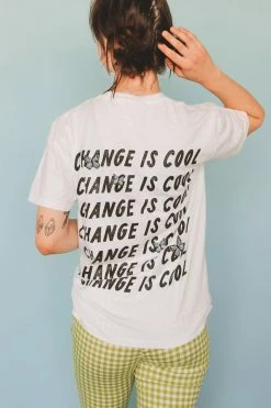 HumanKIND Company Tops CHANGE IS COOL BUTTERFLY TEE
