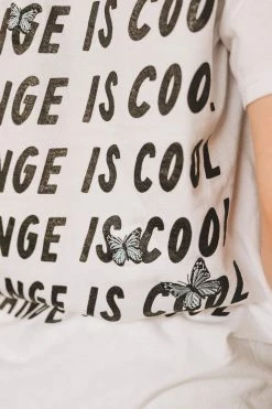 HumanKIND Company Tops CHANGE IS COOL BUTTERFLY TEE