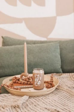 CREATIVE CO OP Home WOVEN RATTAN + OAK TRAY