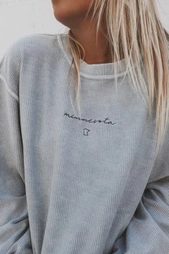 HumanKIND Crewneck Sweatshirts MINNESOTA EMBROIDERED CORDED CREWNECK