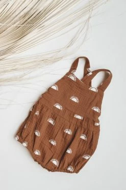 TINY TRENDSETTER TERRACOTTA SUNSET BUBBLE ROMPER