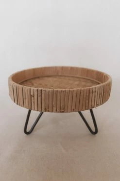 CREATIVE CO-OP Home WOVEN RATTAN PEDESTAL · 5.5"
