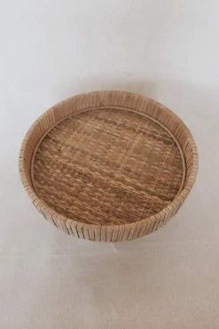 CREATIVE CO-OP Home WOVEN RATTAN PEDESTAL · 5.5"