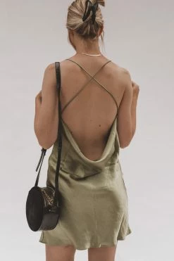 MISS LOVE IBIZA SATIN SLIP DRESS Dresses + Jumpsuits