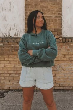 HumanKIND OH FER SHER EMBROIDERED CREWNECK