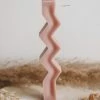 DUSTY ROSE BODEGA ZIG ZAG CANDLE STICK Home