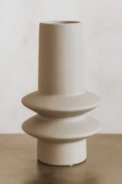 BLOOMINGVILLE NEUTRAL LATEX GLAZE STONEWARE VASE · TAUPE Home