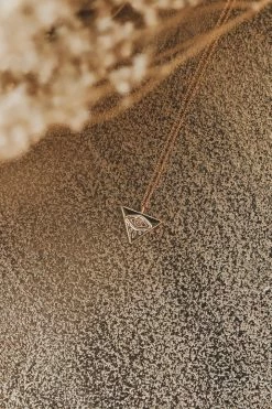 MESA BLUE STAMPED EVIL EYE TRIANGLE NECKLACE ACCESSORIES