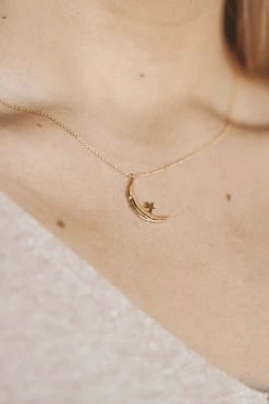 MESA BLUE CELESTIAL MOON + STAR NECKLACE