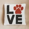 PEKING HANDICRAFT LOVE PAW PRINT HOOK PILLOW