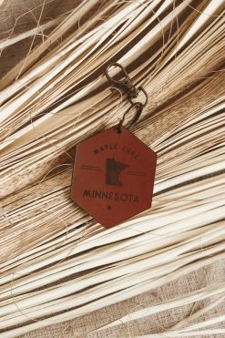 GLADFOLK LIFESTYLE LEATHER KEYCHAIN · MAPLE LAKE