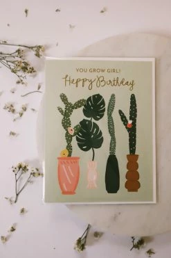 BLOOMWOLF STUDIO GROW GIRL BIRTHDAY CARD LIFESTYLE