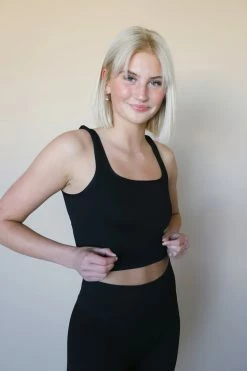 NIKIBIKI Crop Tops RIBBED SQUARE NECK CROP TOP