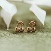 FAME ACCESSORIES CHERRY STUD EARRINGS · 18K GOLD DIPPED