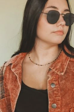 FAME ACCESSORIES LOCK CHAIN LINK NECKLACE