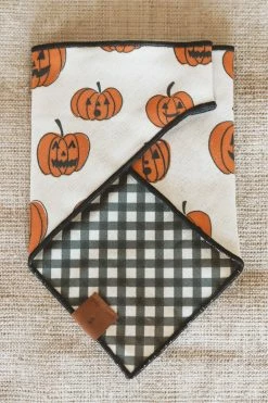 THE FOGGY DOG PUMPKIN PATCH REVERSIBLE DOG BANDANA