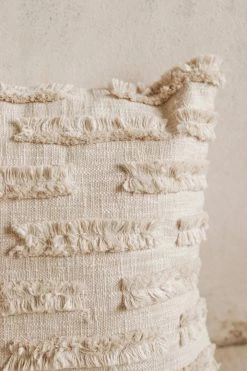 CREATIVE CO-OP Home SQUARE WOVEN FRINGE PILLOW