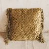 CREATIVE CO-OP Home MOSS TEXTURED PILLOW WITH FRINGE