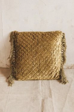 CREATIVE CO-OP Home MOSS TEXTURED PILLOW WITH FRINGE
