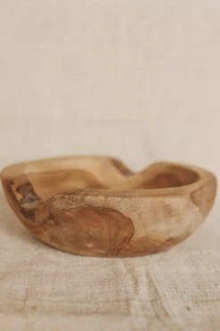 CREATIVE CO-OP ROUND TEAK WOOD BOWL · 10"