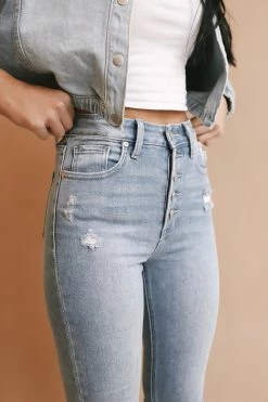 JUST USA Bottoms ON THE RUN STRAIGHT JEANS