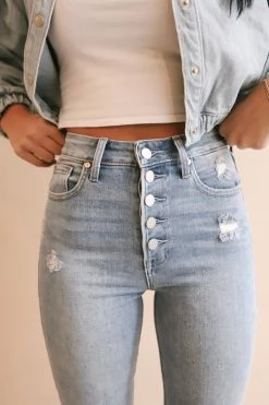 JUST USA Bottoms ON THE RUN STRAIGHT JEANS