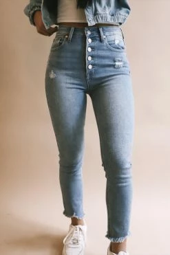 JUST USA Bottoms ON THE RUN STRAIGHT JEANS