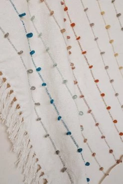 CREATIVE CO-OP Home EMBROIDERED COTTON THROW