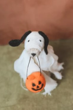 CREATIVE CO OP Home WOOL HALLOWEEN DOG DECOR