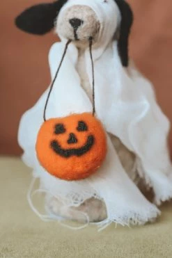 CREATIVE CO OP Home WOOL HALLOWEEN DOG DECOR