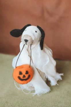 CREATIVE CO OP Home WOOL HALLOWEEN DOG DECOR