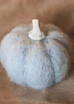 CREATIVE CO OP WOOL PUMPKIN DECOR · SMALL