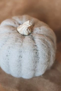CREATIVE CO OP WOOL PUMPKIN DECOR · MEDIUM