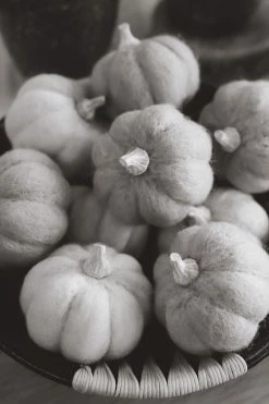 CREATIVE CO OP WOOL PUMPKIN DECOR · SMALL