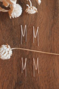 RAFFINERT ACCESSORIES LONG TRIANGLE DOUBLE THREADER EARRINGS W/ POSTS