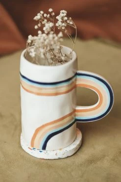 TERRAZZO & TITZ TERRAZZO + JESMONITE ROUND COASTER SET · RAINBOW