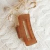 TIEPOLOGY ACCESSORIES SEMI-TRANSPARENT RECTANGULAR HAIR CLIP · LIGHT BROWN