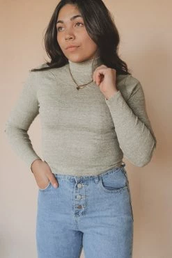 HEART & HIPS Tops LANA MOCK NECK TOP