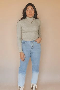 HEART & HIPS Tops LANA MOCK NECK TOP