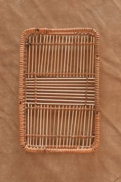 CREATIVE CO OP DECORATIVE RATTAN TRAY W/ HANDLES