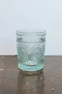 CREATIVE CO-OP Home EMBOSSED DRINKING GLASS