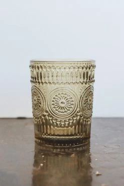 CREATIVE CO-OP Home EMBOSSED DRINKING GLASS