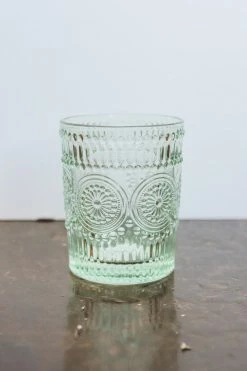 CREATIVE CO-OP Home EMBOSSED DRINKING GLASS