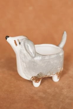 CREATIVE CO OP CERAMIC DOG PLANTER Home