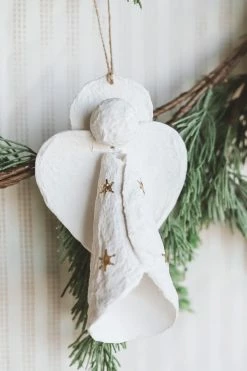 CREATIVE CO OP PAPER MACHE ANGEL ORNAMENT Home