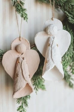 CREATIVE CO OP PAPER MACHE ANGEL ORNAMENT Home