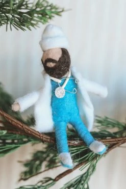 CREATIVE CO OP WOOL HEALTHCARE WORKER ORNAMENT Home