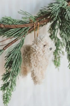 CREATIVE CO OP Home FURRY POODLE ORNAMENT