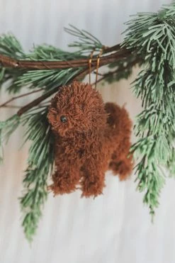 CREATIVE CO OP Home FURRY POODLE ORNAMENT