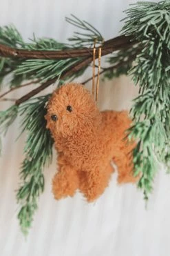 CREATIVE CO OP Home FURRY POODLE ORNAMENT